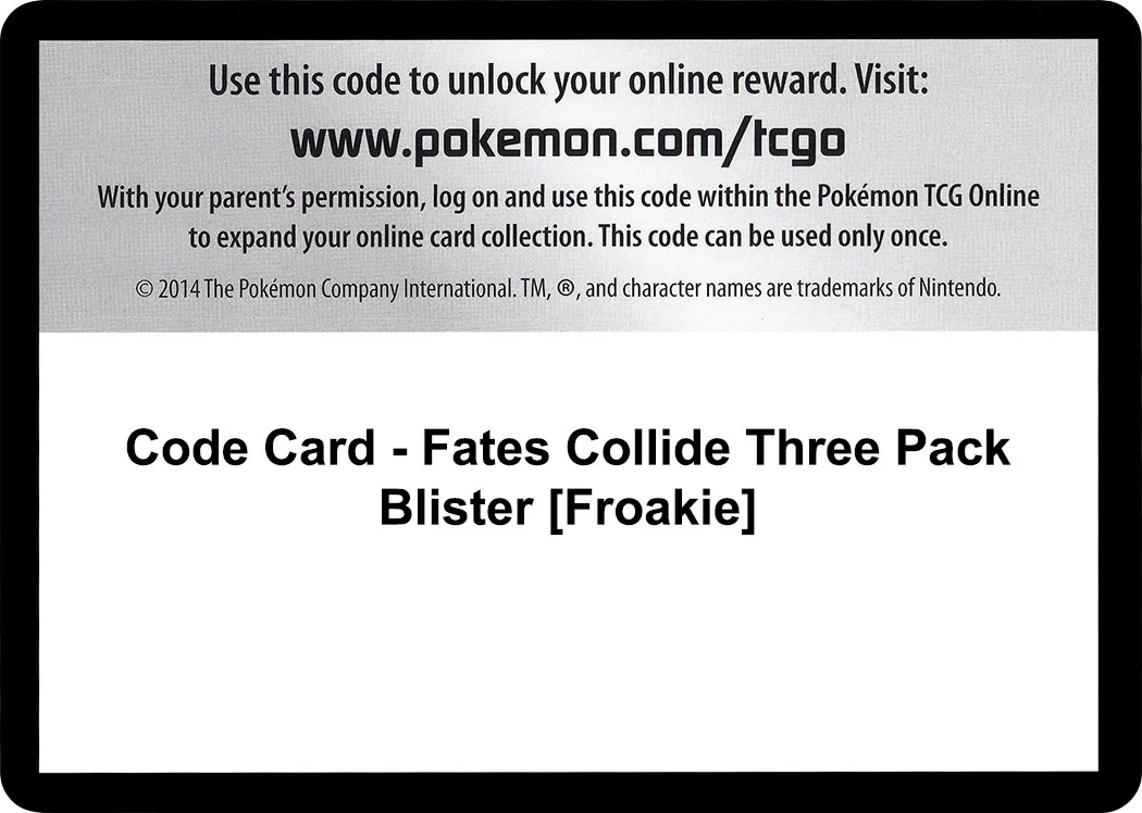 Code Card - Fates Collide Three Pack Blister [Froakie]