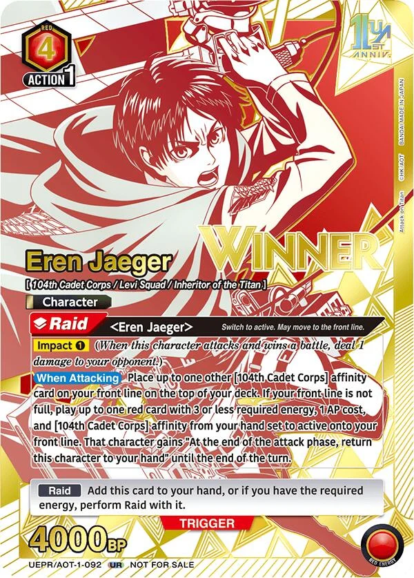 Eren Jaeger (092) (Winner) (UEPR/AOT-1-092) (UEPR)