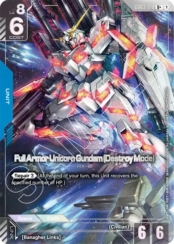 Full Armor Unicorn Gundam (Destroy Mode) (R+) (GD03-010) (GD03)
