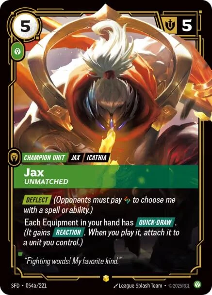 Jax - Unmatched (Alternate Art) (054a/221) (SPF)